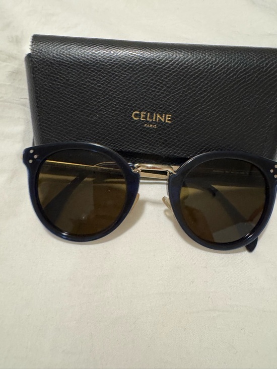 Celine Accessories - Celine Men's Round Sunglasses - Navy Frame, Brown Lenses, Gold Bridge